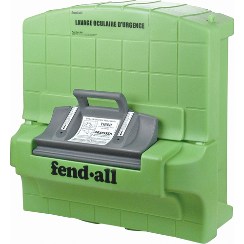 Directives en français pour poste de douche oculaire Fendall Pure Flow 1000, Aliment&eacute; par gravit&eacute;, Capacit&eacute; 7 gal., Conformit&eacute; ANSI Z358.1 Equipex