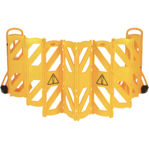 Barri&egrave;res mobiles portatives, 13' lo, Plastique, Jaune Equipex
