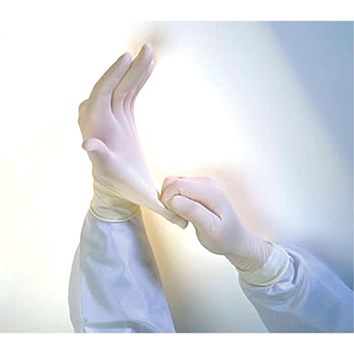 Gants d'examen Qualatex Miracle Grip QRP, Moyen, Latex, 6 mils, Sans poudre, Blanc Equipex