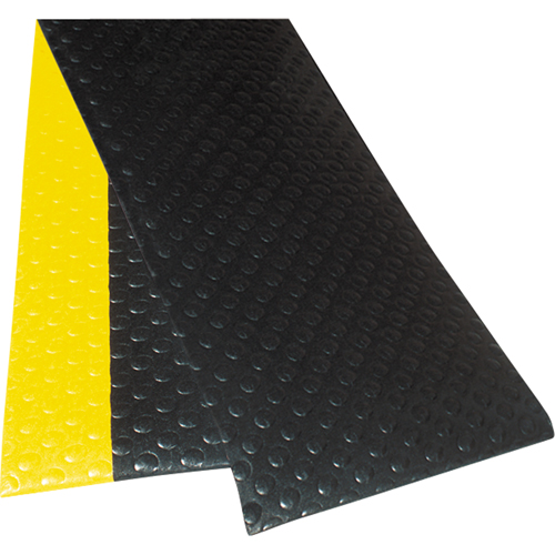 Tapis &agrave; surface &agrave; bulles Sof-Tred No 417 avec Dyna-Shield, &agrave; bulles, 3' x 12' x 1/2", Noir/Jaune, PVC Equipex