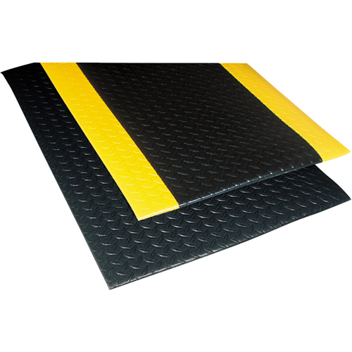 Tapis Sof-Tred No 419 avec Dyna-Shield, Losange, 3' x 12' x 1/2", Noir/Jaune, PVC Equipex