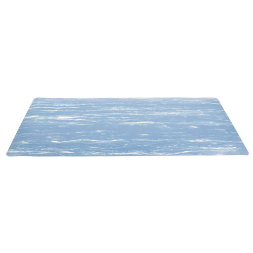 Tapis &agrave; surface marbr&eacute; Sof-Tyle Grande No 970, Lisse, 4' x 72' x 1", Bleu, Caoutchouc Equipex