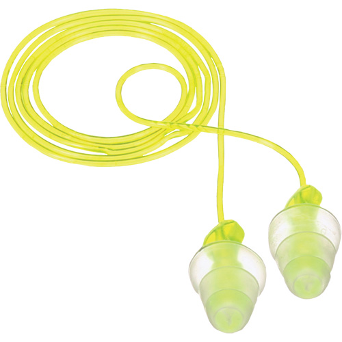 E-A-R Tri-Flange Reusable Earplugs, Corded, Bulk - Polybag, 26 dB NRR, One-Size Equipex