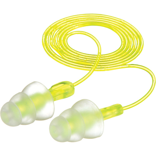 E-A-R Tri-Flange Reusable Earplugs, Corded, Bulk - Polybag, 26 dB NRR, One-Size Equipex
