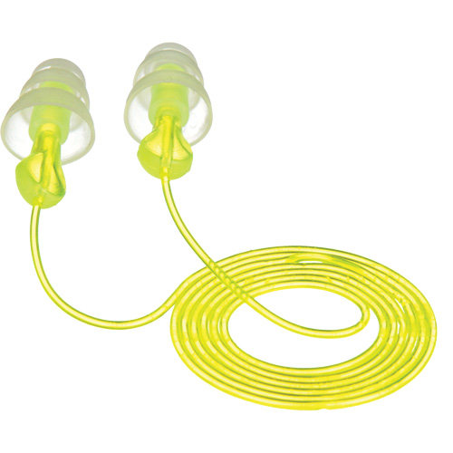 E-A-R Tri-Flange Reusable Earplugs, Corded, Bulk - Polybag, 26 dB NRR, One-Size Equipex