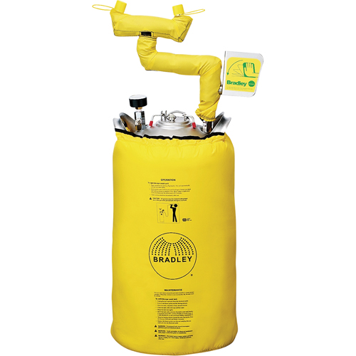 Douche oculaire portative avec enveloppe chauffante, Pressuris&eacute;, Capacit&eacute; 15 gal., Conformit&eacute; ANSI Z358.1 Equipex