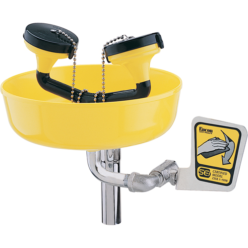 Eyewash Station, Supply Pipe Mount Installation, Plastic Bowl Equipex