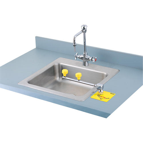 Poste de douche oculaire Swing-Away, Installation Montage sur comptoir Equipex