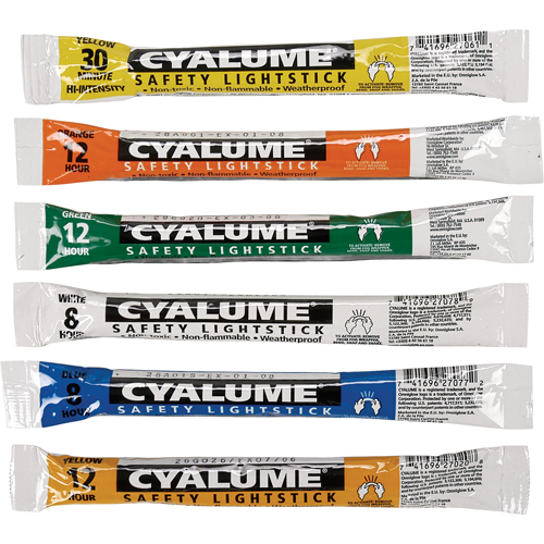 6" Cyalume&reg; Lightsticks, Green, 12 hrs. Duration Equipex