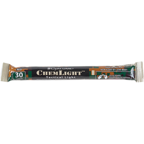 B&acirc;tons de s&eacute;curit&eacute; luminescents Cyalume 6", Rouge, Dur&eacute;e 30 min Equipex