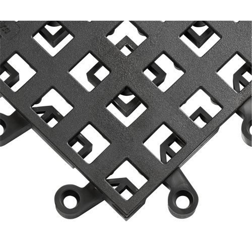 Carrelage no 560 ErgoDeck , PVC, 1-1/2' la c, 1-1/2' lo, 7/8" &eacute;paisseur, Noir Equipex