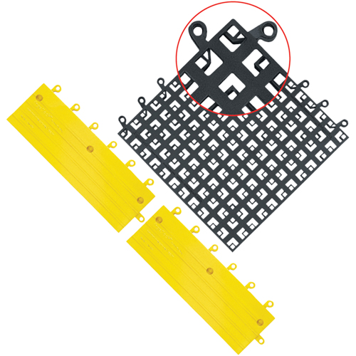 Carrelage no 560 ErgoDeck , PVC, 1-1/2' la c, 1-1/2' lo, 7/8" &eacute;paisseur, Noir Equipex