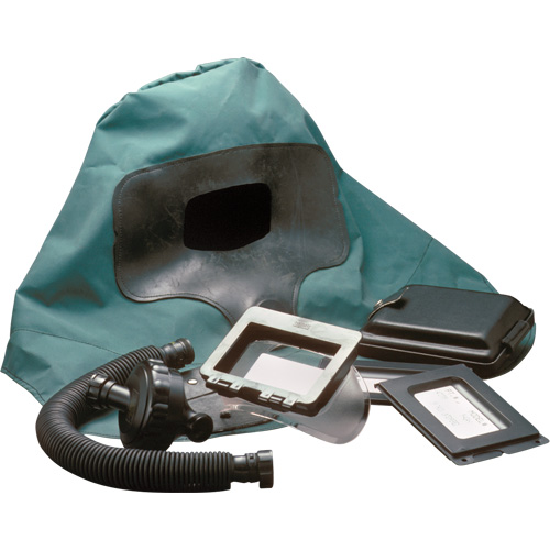 Cagoule &agrave; longueur d'&eacute;paule pour respirateur &agrave; adduction d'air Abrasi-Blast, Moyen, Coiffe souple, Bavette Simple Equipex