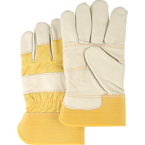 Furniture Leather Gloves, Large, Grain Cowhide Palm, Cotton Inner Lining Equipex