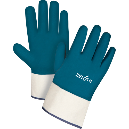 Gants &agrave; poignet de s&eacute;curit&eacute; de poids lourd, 11/2T-Grand, R&ecirc;vetement Nitrile, Enveloppe en Coton Equipex