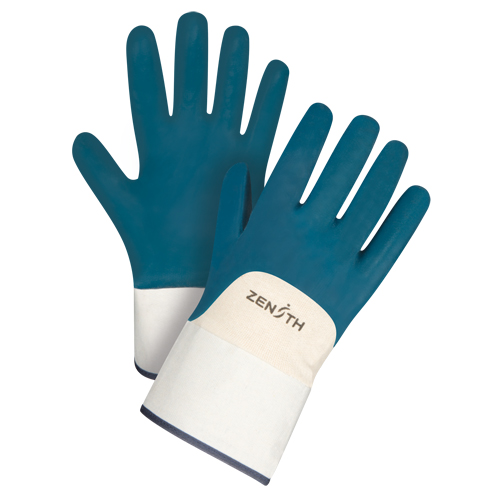 Gants &agrave; poignet de s&eacute;curit&eacute; de poids lourd, 10/T-Grand, R&ecirc;vetement Nitrile, Enveloppe en Coton Equipex