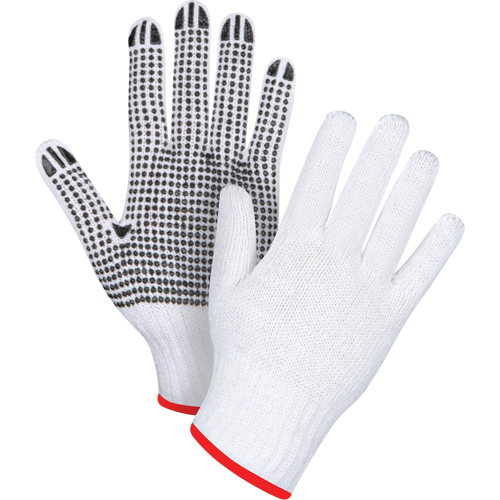 Dotted String Knit Gloves, Poly/Cotton, Single Sided, 7 Gauge, Small Equipex