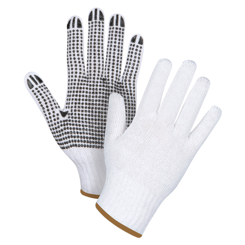 Dotted String Knit Gloves, Poly/Cotton, Single Sided, 7 Gauge, Large Equipex