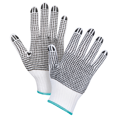 Double-Sided Dotted String Knit Gloves, Poly/Cotton, Double Sided, 7 Gauge, X-Large Equipex