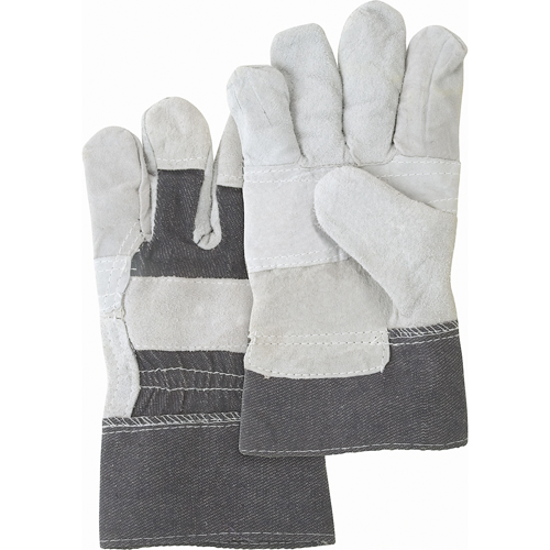 Standard-Duty Patch Palm Fitters Gloves, Large, Split Cowhide Palm, Cotton Inner Lining Equipex