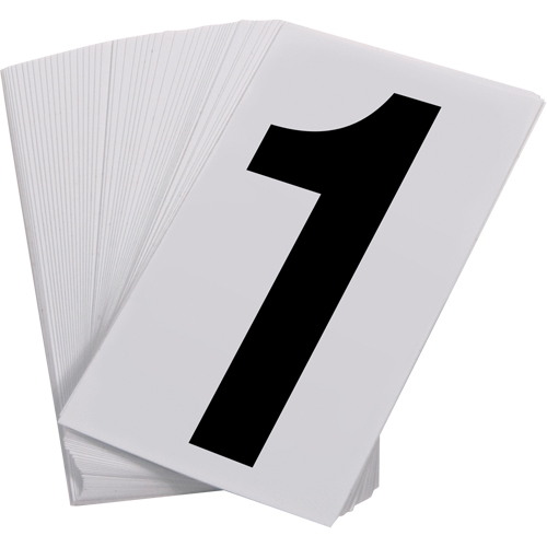 Pressure Sensitive Numbering, 1, 3-1/2" H, Black on White Equipex