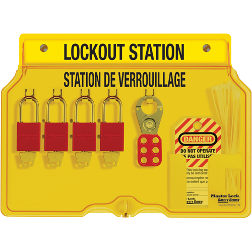Station de verrouillage, Cadenas Aluminium, Capacit&eacute; de 4, Cadenas Compris Equipex