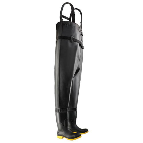Chest Waders, 6, Steel Toe, Puncture Resistant Sole Equipex