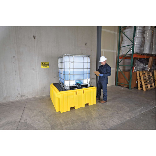 GRV Spill Pallet Plus sans drain, Capacit&eacute; de d&eacute;versement 365 gal. US, 62" x 62" x 28" Equipex