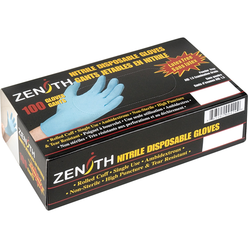 Gants d'examen r&eacute;sistants &agrave; la perforation, 2T-Grand, Nitrile, 4,5 mils, Sans poudre, Bleu Equipex