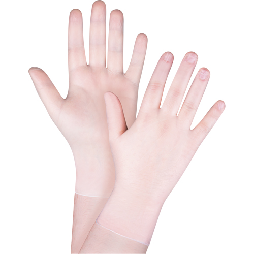 Gants jetables, Moyen, Vinyle, 4,5 mils, Sans poudre, Transparent, Classe 2 Equipex