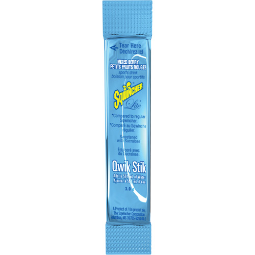 Sqwincher&reg; ZERO&reg; Qwik Stik Rehydration Drink, Powder, Mixed Berry Equipex