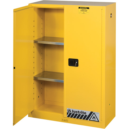 Armoires Sure-Grip EX pour produits inflammables, 45 gal., 2 Porte(s), 43" La x 65" h x 18" p Equipex