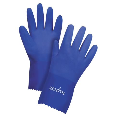 Ultra Flexible Gloves, Size X-Large/10, 12" L, PVC, Interlock Inner Lining, 45-mil Equipex