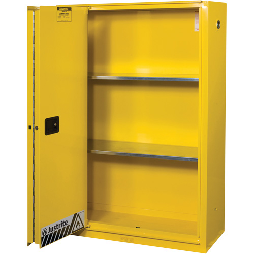 Armoires Sure-Grip EX pour produits inflammables, 45 gal., 1 Porte(s), 43" La x 65" h x 18" p Equipex