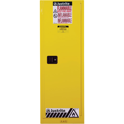 Sure-Grip&reg; EX Slimline Flammable Safety Cabinet, 22 gal., 1 Door, 23.25" W x 65" H x 18" D Equipex
