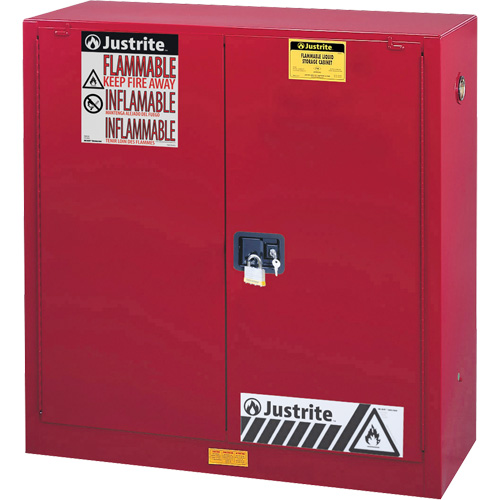 Armoire de s&eacute;curit&eacute; pour la peinture et les encres combustibles EX Sure-Grip, 40 gal., 3 tablettes Equipex