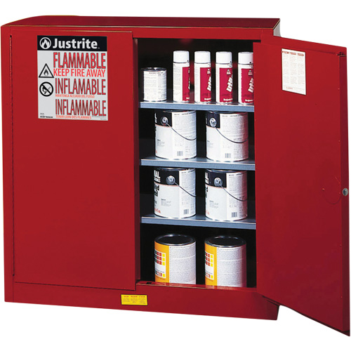 Armoire de s&eacute;curit&eacute; pour la peinture et les encres combustibles EX Sure-Grip, 40 gal., 3 tablettes Equipex