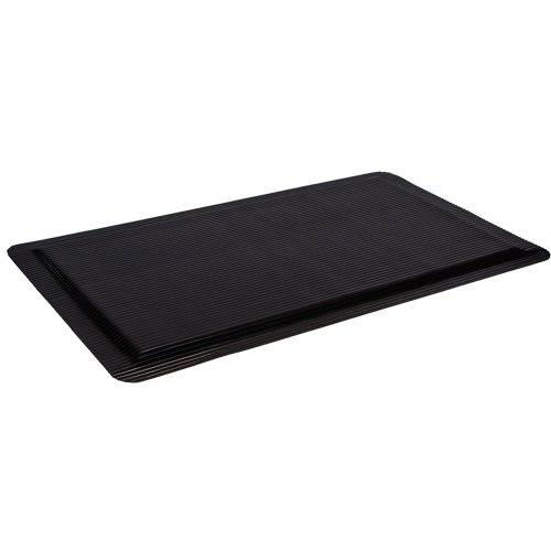 Tapis Ergo-Ease, Rainur&eacute;, 2' x 10' x 7/8", Noir, Caoutchouc/&eacute;ponge Equipex
