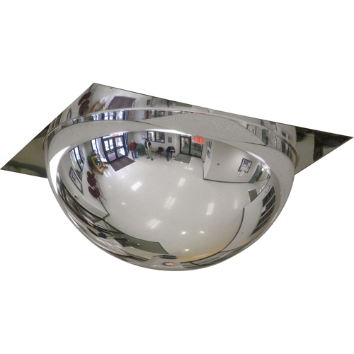 Miroir en d&ocirc;me avec panneau pour plafond suspendu, D&ocirc;me complet, Dessus ouvert, Diam&egrave;tre 24" Equipex