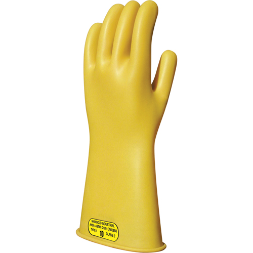 Gants isolants en caoutchouc naturel jaune, ASTM classe 2, Taille 8, 16" lo Equipex