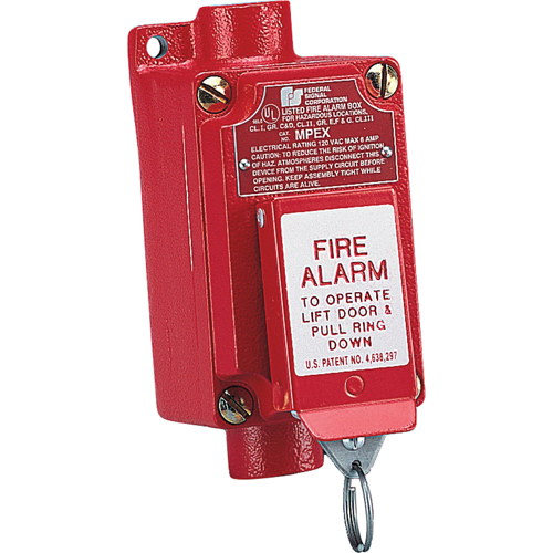 AVERTISSEUR D'INCENDIE ANTID&eacute;FLAGRANT (MPEX)-OP&eacute;RATION EN DEUX &eacute;TAPES QUI EMP&ecirc;CHE L'ACTIVATION ACCIDENTELLE Equipex