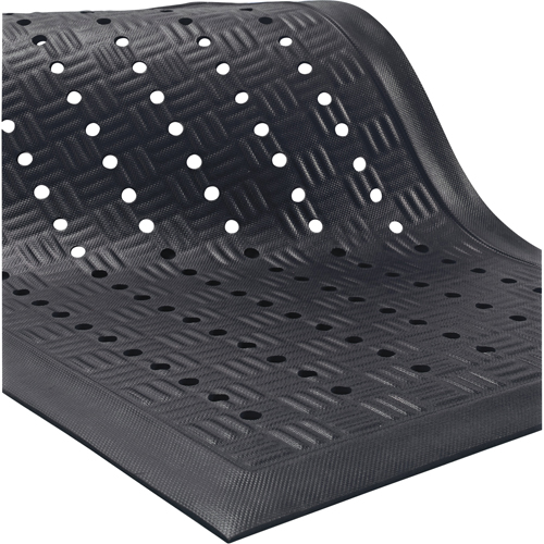 Cushion Station Mats, Slotted, 3-1/5' x 5-3/10' x 9/16", Black, Nitrile Equipex
