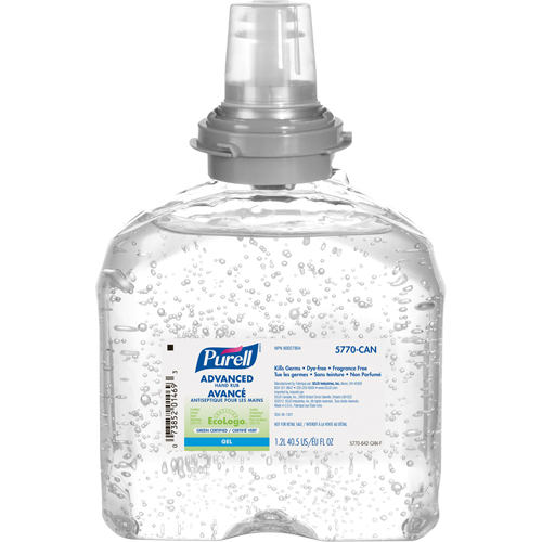D&eacute;sinfectant pour les mains avanc&eacute; TFX, 1200 ml, Cartouche de recharge, 70 % alcool Equipex
