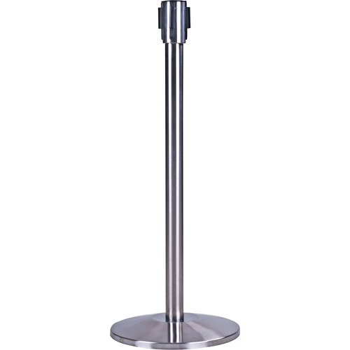 Poteau r&eacute;cepteur pour barri&egrave;res sur pieds pour le contr&ocirc;le des foules, Hauteur de 35", Acier inoxydable Equipex