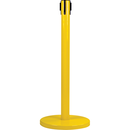 Poteau r&eacute;cepteur pour barri&egrave;res sur pieds pour le contr&ocirc;le des foules, Hauteur de 35", Jaune Equipex