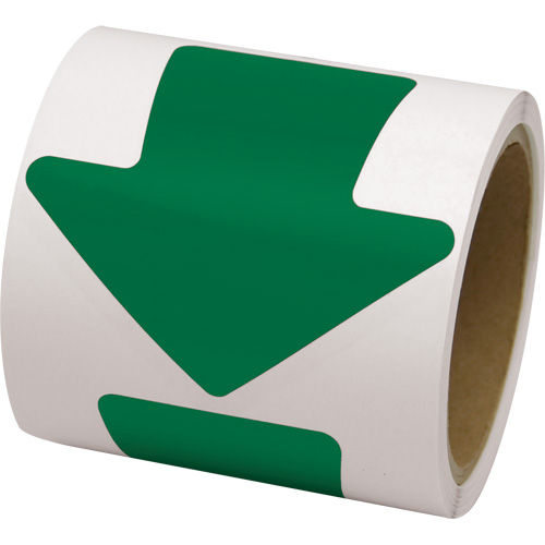 D&eacute;calcomanie en couleur pour le marquage des planchers, Fl&egrave;che, 4" lo x 4" la, Vert, Vinyle Equipex
