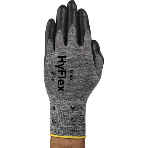 Gants Hyflex 11-801, 7/Petit, R&ecirc;vetement Mousse de nitrile, Calibre 15, Enveloppe en Nylon Equipex