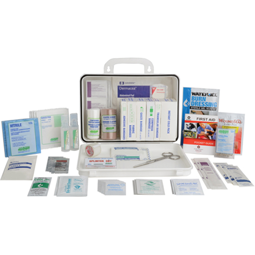 Trousses de premiers soins pour entrepreneur, Dispositif m&eacute;dical Classe 1, Boîte en plastique Equipex