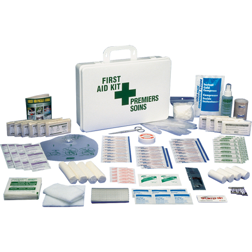 Trousses de premiers soins standards pour le bureau, Dispositif m&eacute;dical Classe 1, Boîte en plastique Equipex