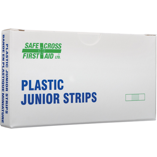 Junior Strips Bandages, Rectangular/Square, 18", Plastic, Sterile Equipex